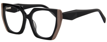 Afro Motif Women Eyeglasses: Yara - Black Nude - SpecSMART Eye Clinic (Diagonal View)